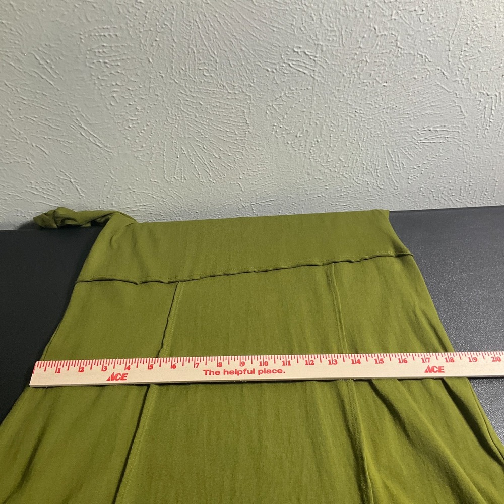 Free People FB Beach Maxi Dress Womens Sz L Green Puff Sleeve Brentwood Flowy - Picture 11 of 13